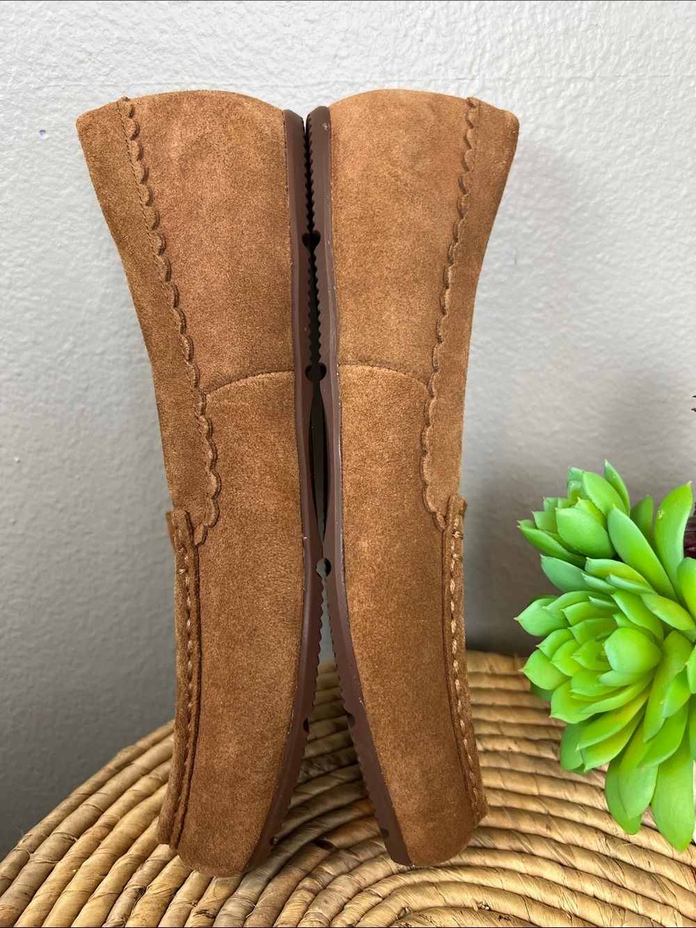Vionic Women's Suede Moccasins in Chestnut - Picture 8 of 9